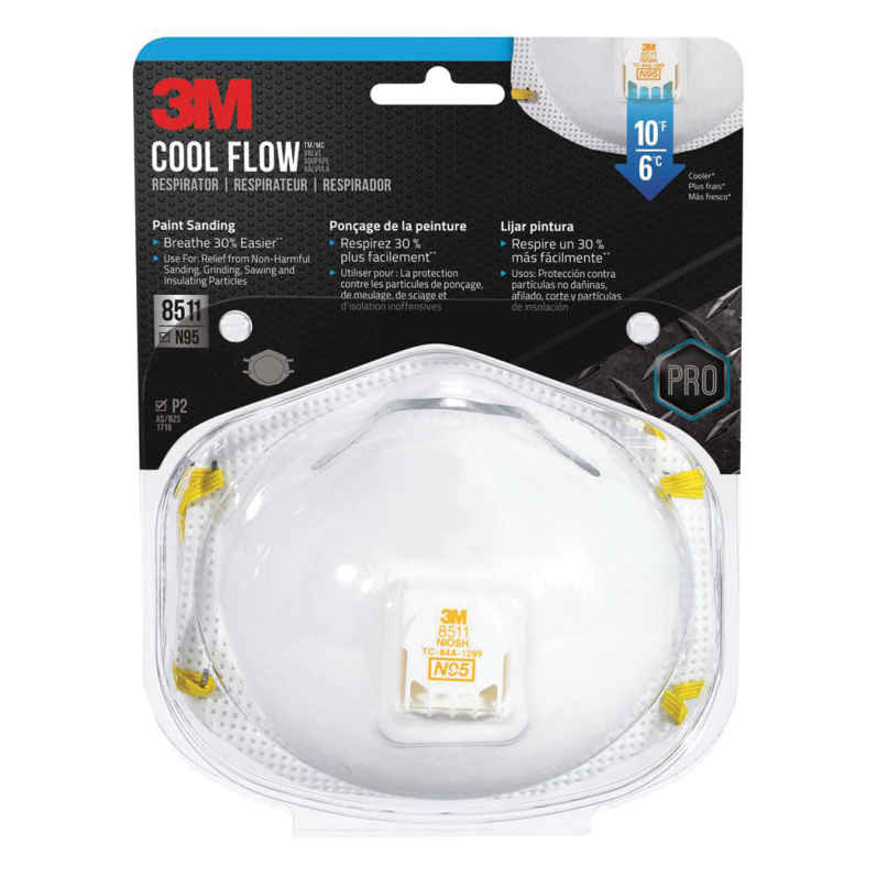 8511 Sanding and Fiberglass Respirator with Cool Flow