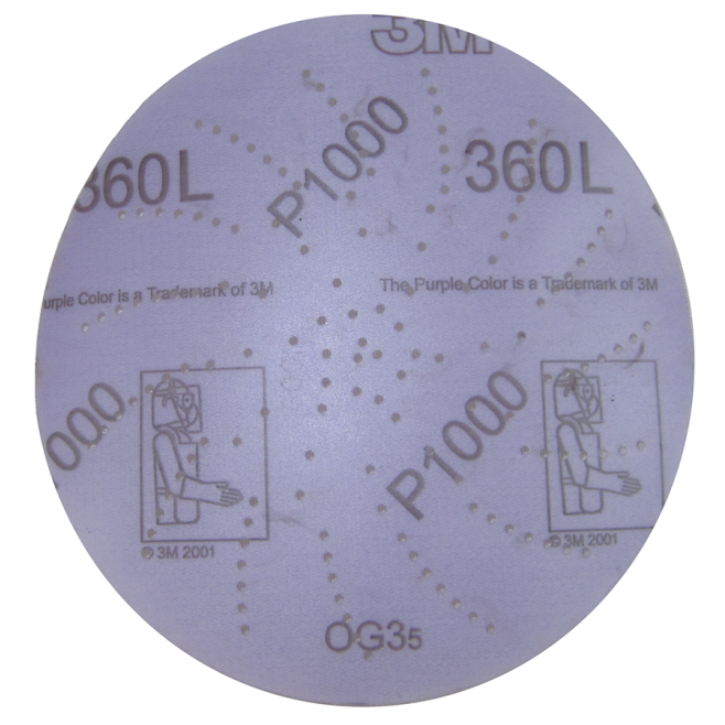 main view of 3M Hookit Film-Backed Clean Sanding Purple Discs - 360L
