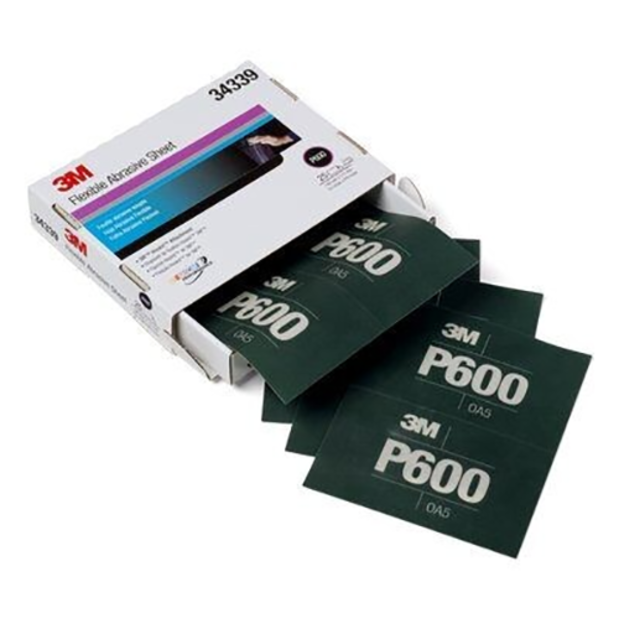 34339 of 3M Hookit Flexible Abrasive Hand Sheets