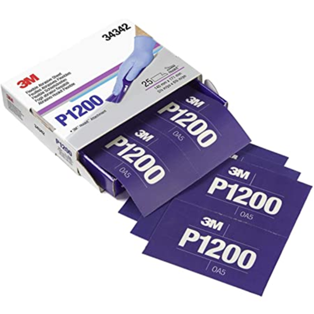 34342 of 3M Hookit Flexible Abrasive Hand Sheets