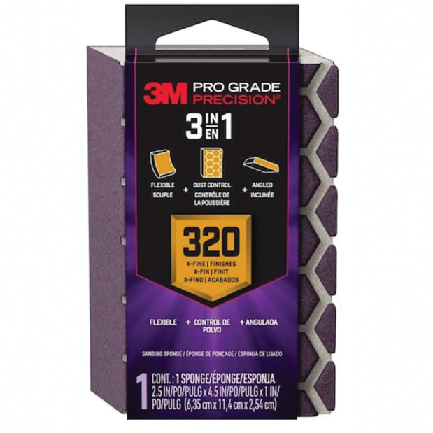 Pro Grade Precision 3-in-1 Sanding Sponges