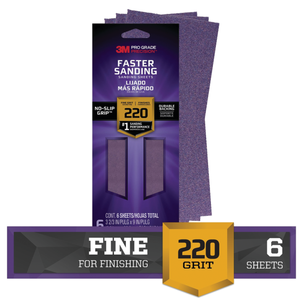 Pro Grade Precision Faster Sanding Sheets - 3-2/3" x 9"