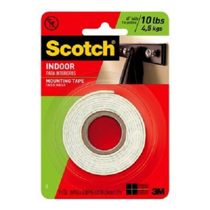 Scotch Indoor Mounting Tape, 1in x 50in