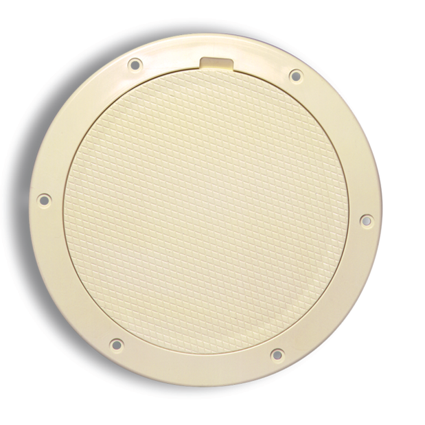 6IN BEIGE PRY OUT DECK PLATE