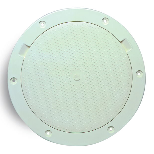 8IN BEIGE DIMPLE PRY OUT DECK PLATE