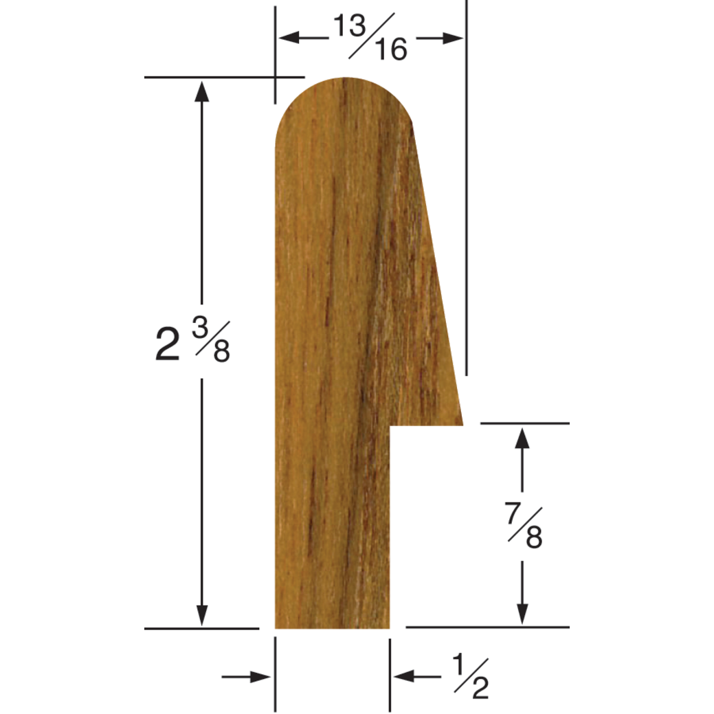 Teak Bunk Rail Molding