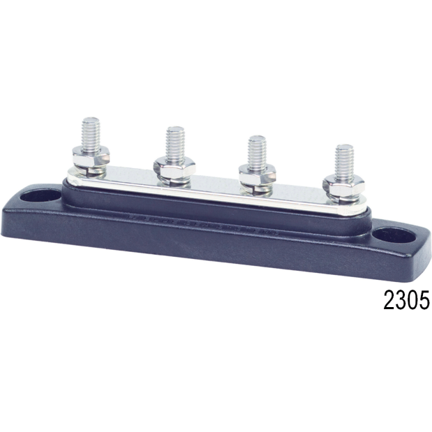 MiniBus 100 Ampere Common Buses - without Cover, MiniBus 5 x 8-32 Screw Terminal