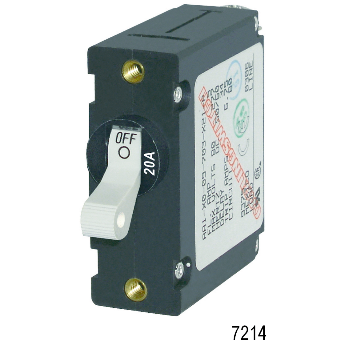AC/DC A-Series Single Pole Circuit Breaker - Black Toggle, 5A