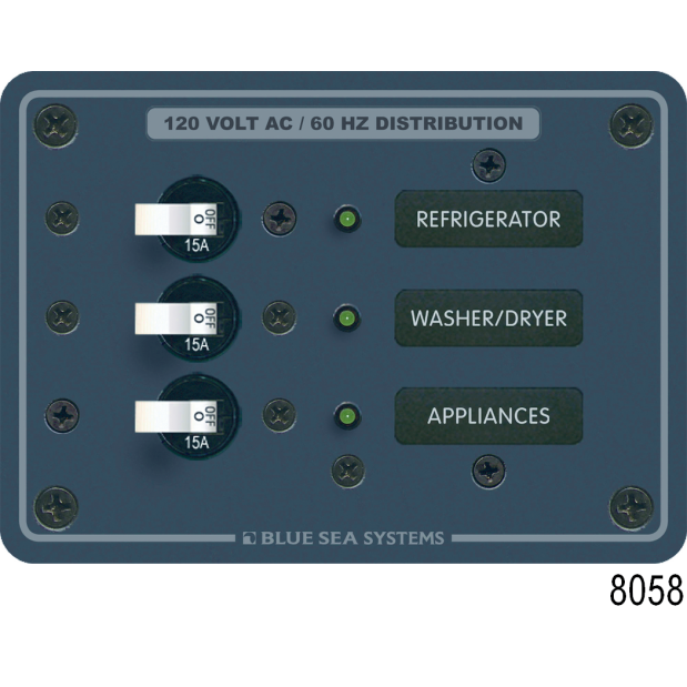 AC Circuit Breaker Sub-Panels, 10 x 15A (3 Empty) 