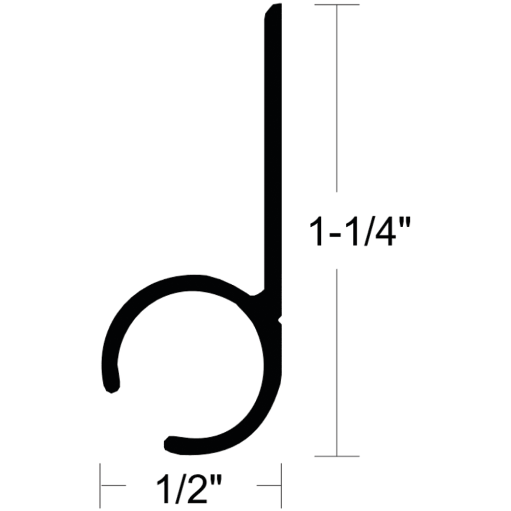 ALUM AWNING RAIL 1-1/4IN X 16FT