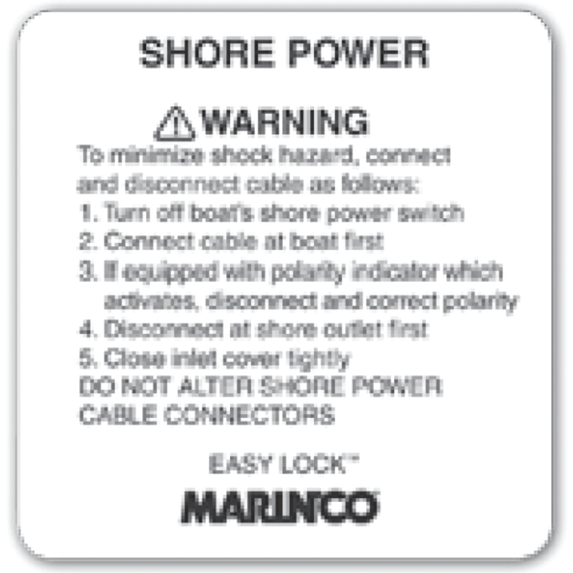 30A 125V INLET LABEL