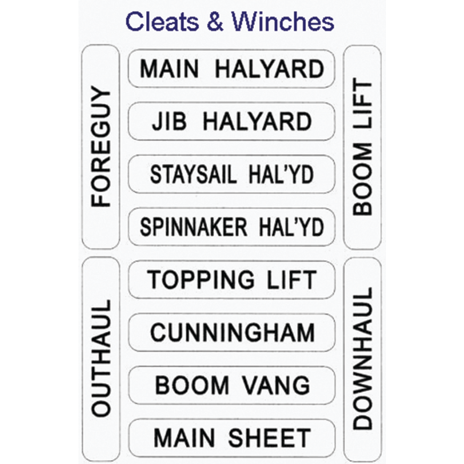 HALYARD CLEAT & WINCH LABELS