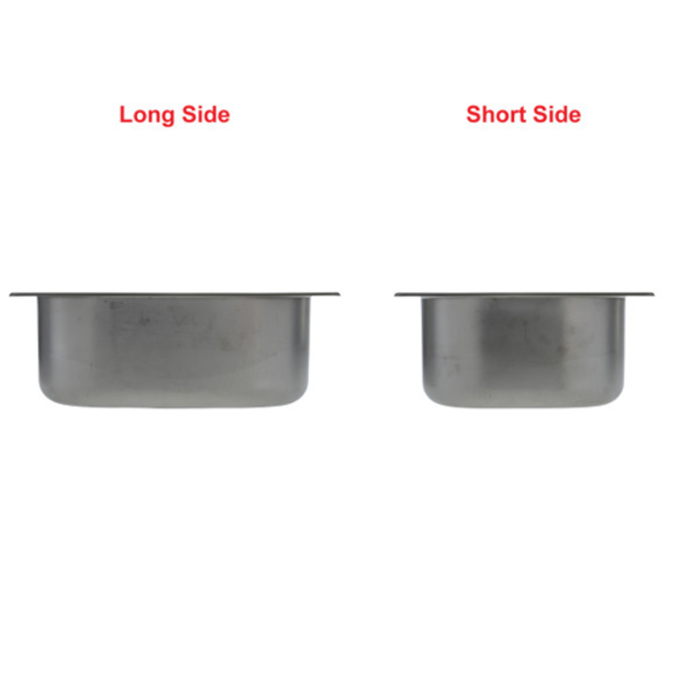 side of Ambassador Marine Rectangle Sink - Brushed SS Finish, Without Studs