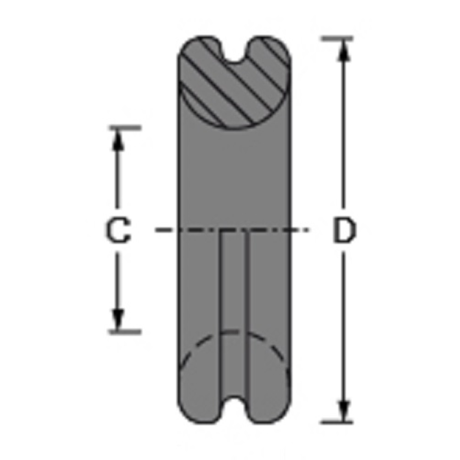 Diagram of Antal Marine Hardware Solid Rings - Low Friction