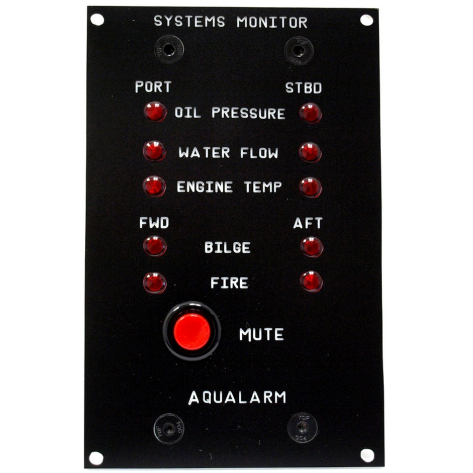 Aqualarm Automatic Systems Monitor with 5 Detectors & Alarm Horn - Twin Engines