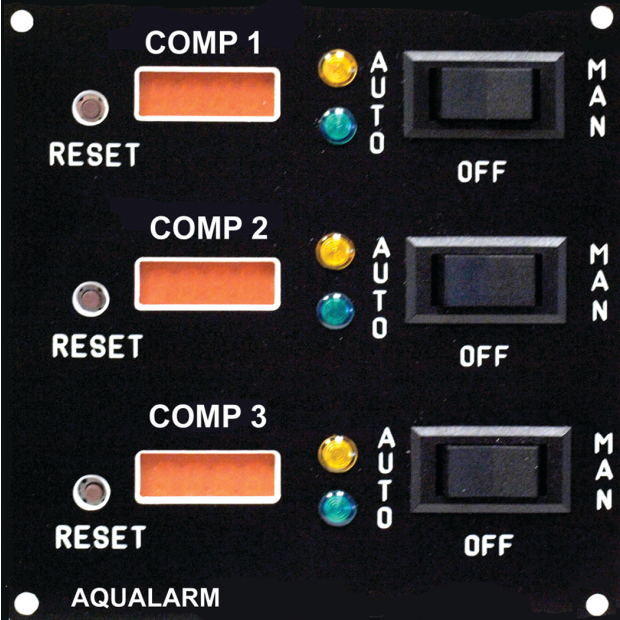 Aqualarm Bilge Pump Cycle Counter with 3 Way Pump Switch - Triple Bilge Compartments