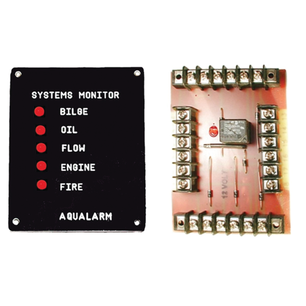 20007 of Aqualarm Visual Indicator Panel - Without Detectors, Alarm, or Mute - Single Engine