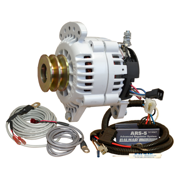 Balmar 120A 12V 6-Series Alternator / Regulator Kit - Dual V Belt, 3.15" Dual Foot