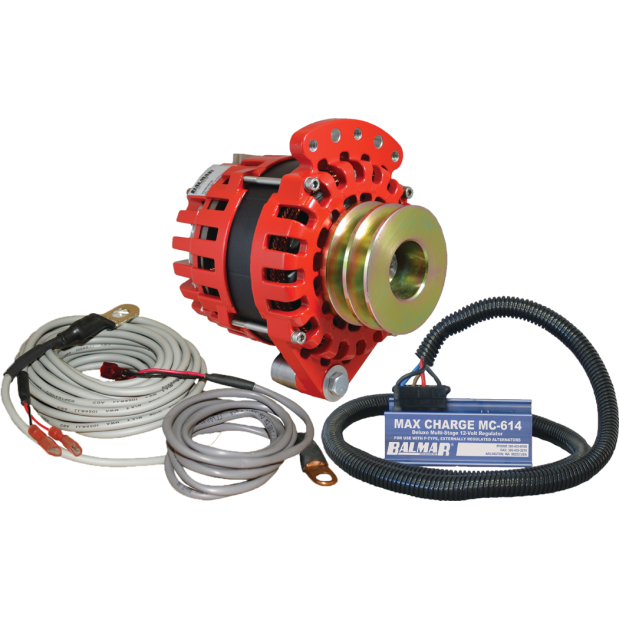 Balmar 170A 12V XT Alternator Charging Kit - Dual Pulley, 1" or 2" Sgl Foot Mount