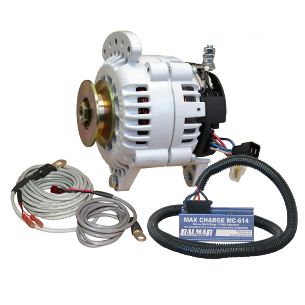 Balmar 70A 12V 6-Series Alternator / Max Charge Regulator Kit - Sgl Belt, Dual Ft