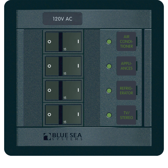 1210 of Blue Sea Systems 360 Panel System 120 Volt AC Accesory Panel - 4 Rocker Positions