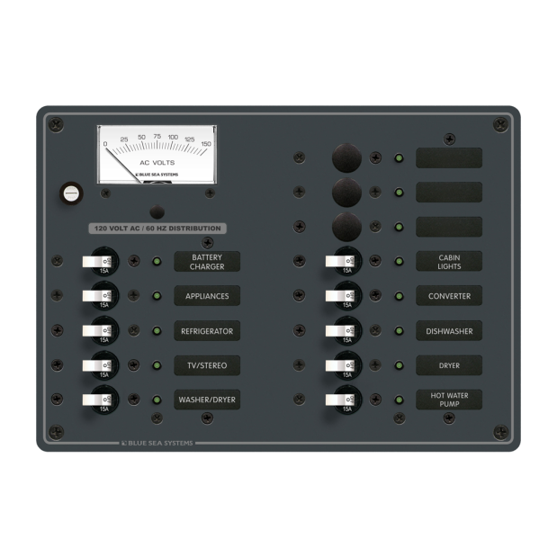 8479 of Blue Sea Systems AC Circuit Breaker Sub-Panel - 13 Position 