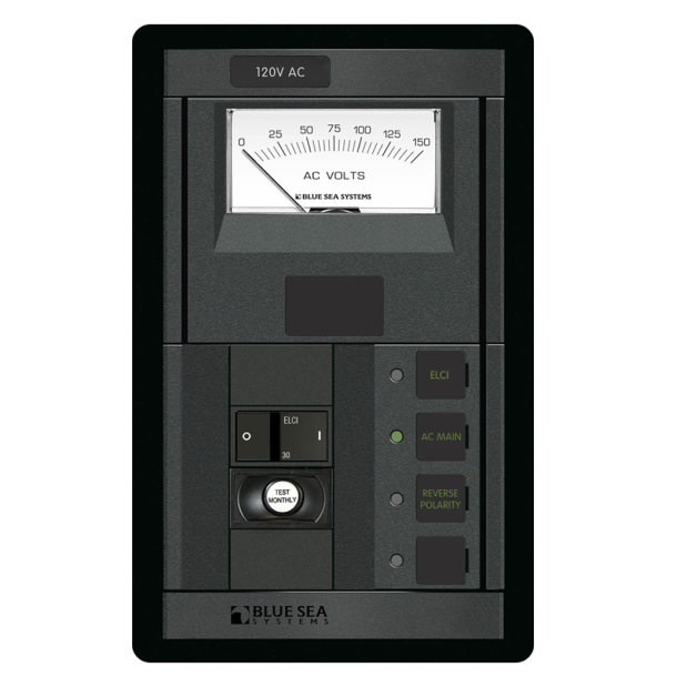 1191 of Blue Sea Systems ELCI Main 30A Double Pole + 1 Breaker with Voltmeter