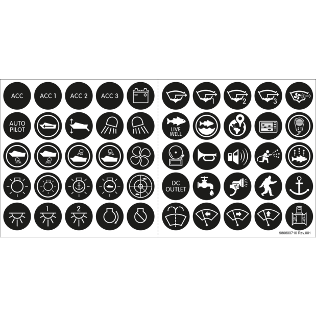 50 Push Button Switch Label Kit