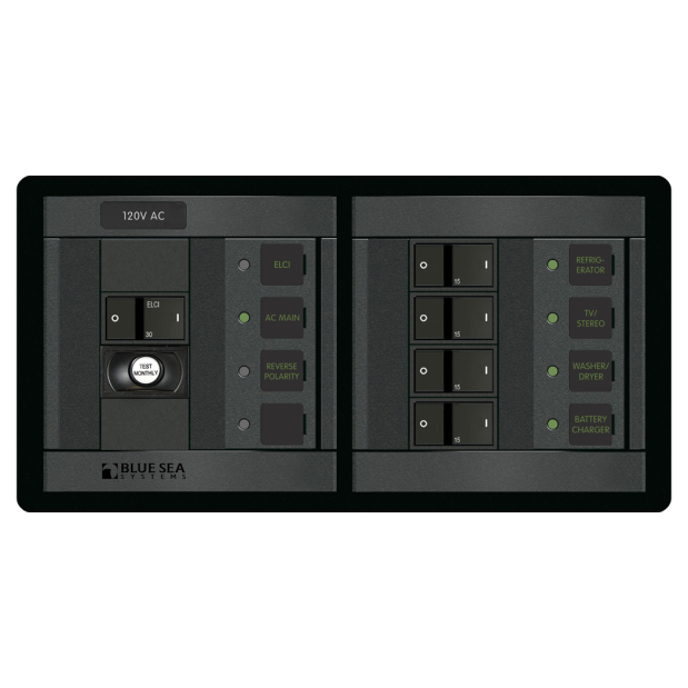 1193 of Blue Sea Systems SLCI Main 30A Double Pole + 4 Breaker Positions - Horizontal