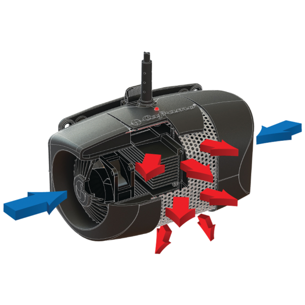 air flow of Caframo Caframo Pali Engine Room & Bilge Heater