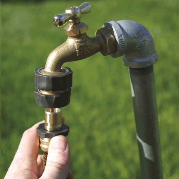 in use of Camco Quick Hose Connect