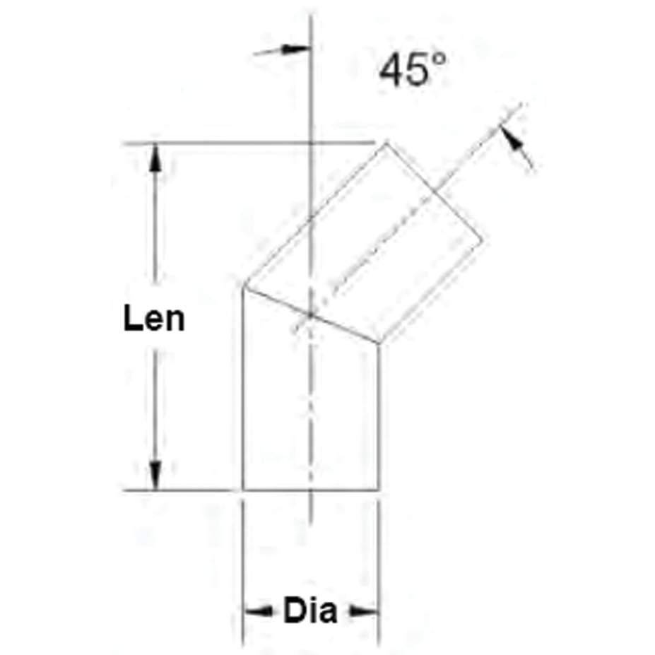 Exhaust Tubing - 45 Deg Elbow