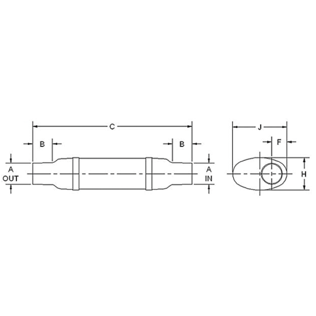 Vernatone&trade; Oval Horizontal Mount Mufflers