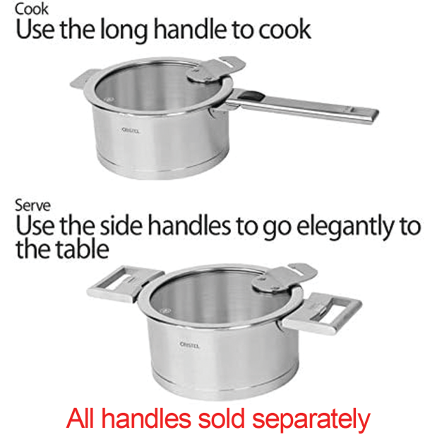 Set of 3 Stainless Steel Saucepans with Lids