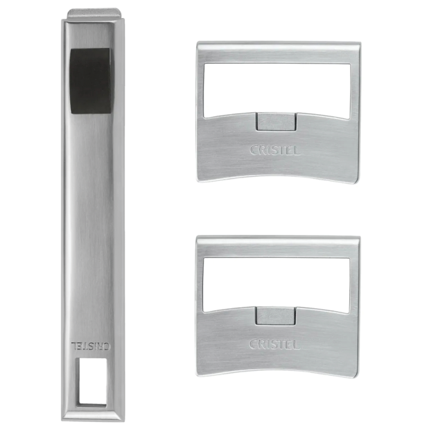Set of Removable Handle and 2 Side Handles in Brushed Stainless Steel