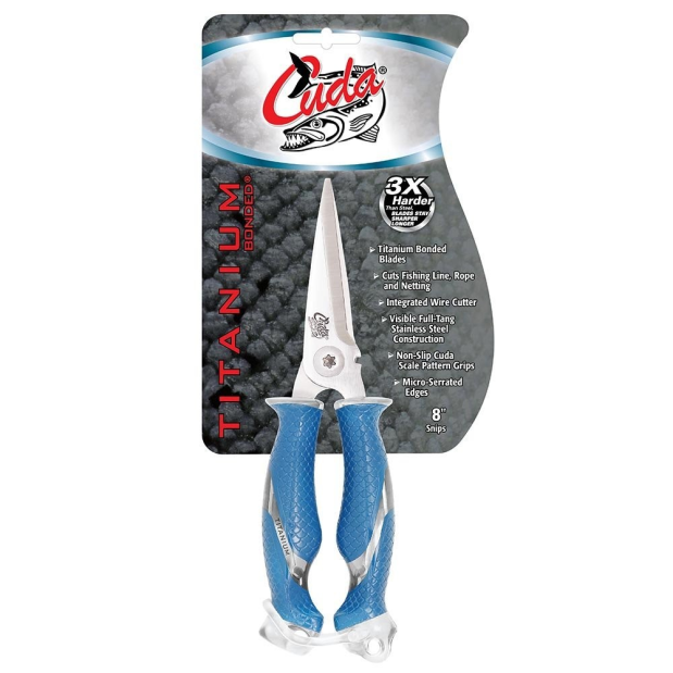 in package of Cuda 8" Titanium Bonded Snips