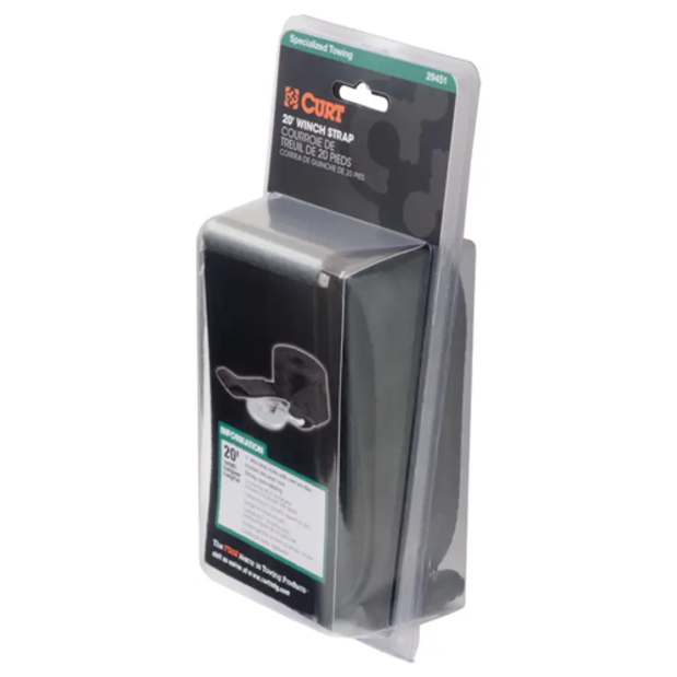 29451 of Curt Manufacturing 20ft Winch Strap with Snap Hook, 1,100 lbs.