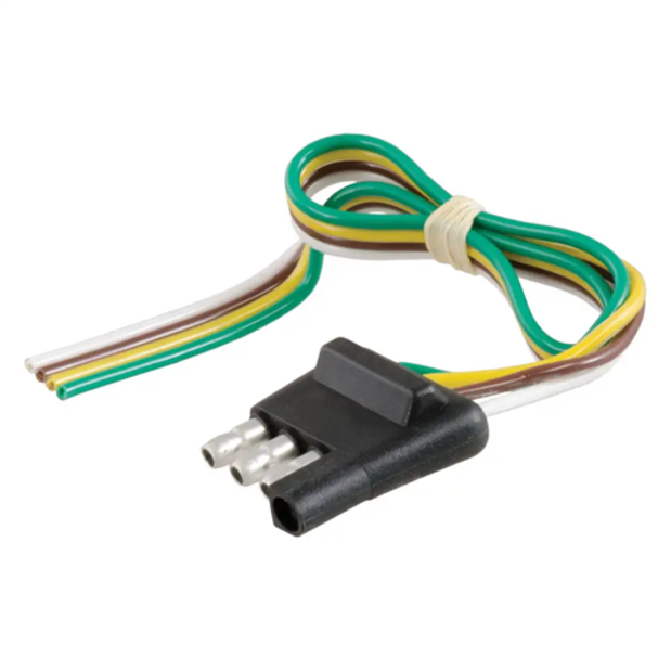 58031 of Curt Manufacturing 4-Way Flat Connector Plug with 12" Wires, Trailer Side