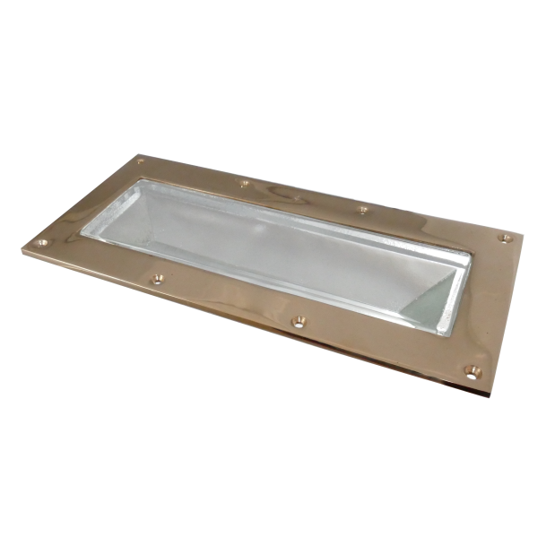 2411-gm-250 of Davey &amp; Co. Rabetted Bronze Rectangular Deck Prism - 5-3/8" x 11-3/8" Overall