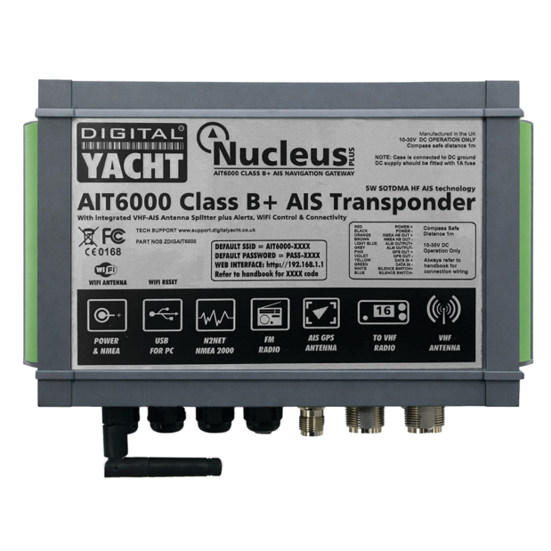 AIT6000 - Class B+ AIS Transponder with Wi-Fi, NMEA & VHF Splitter