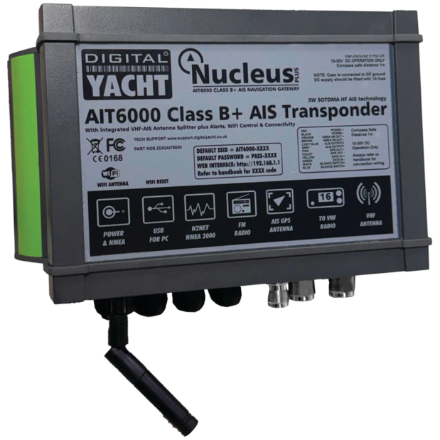 AIT6000 - Class B+ AIS Transponder with Wi-Fi, NMEA & VHF Splitter