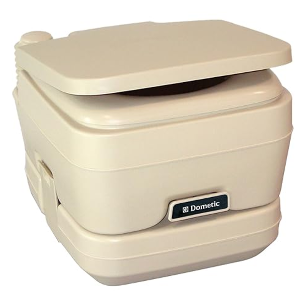 beige of Dometic SaniPottie 962 Manual Bellows Flush Portable Toilet - 2.5 Gal, No Brackets