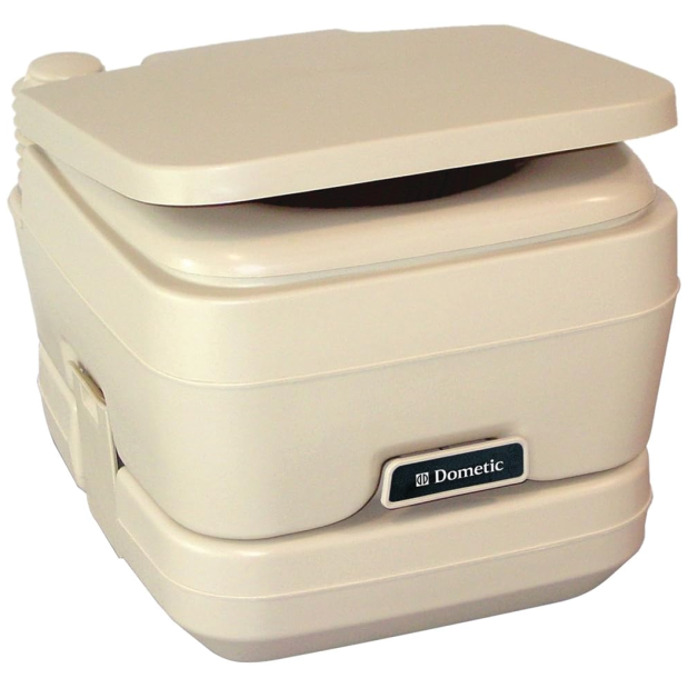 SaniPottie 964 Manual Flush Portable Toilet - 2.5 Gallon Tank, w/ Brackets