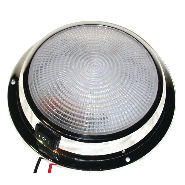 6-3/4" Chromed Mars LED General Purpose Dome Light - Red / White