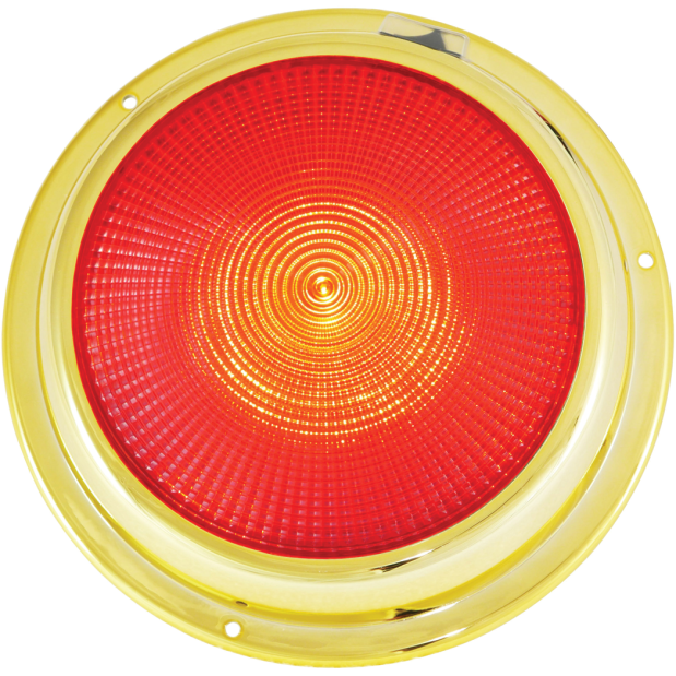 Dr LED 6-3/4" Brass Mars LED General Purpose Dome Light - White/Red