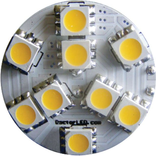 G4 2-Pin Flat Disk LED Bulb - RED, with Rear or Side Pins