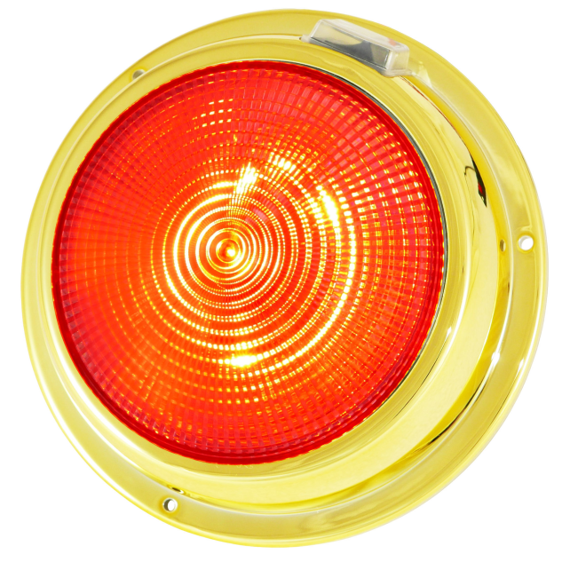 Dr LED 5-1/2" Brass Mars LED General Purpose Dome Light - Warm White/Red