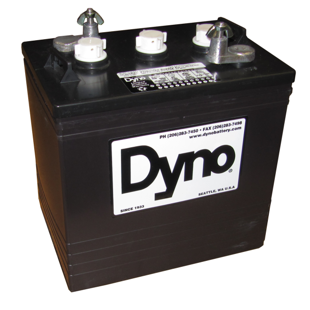 main view of Dyno Batteries 6V GC2b Deep Cycle Golf Cart Style Marine Battery - 235 Ah