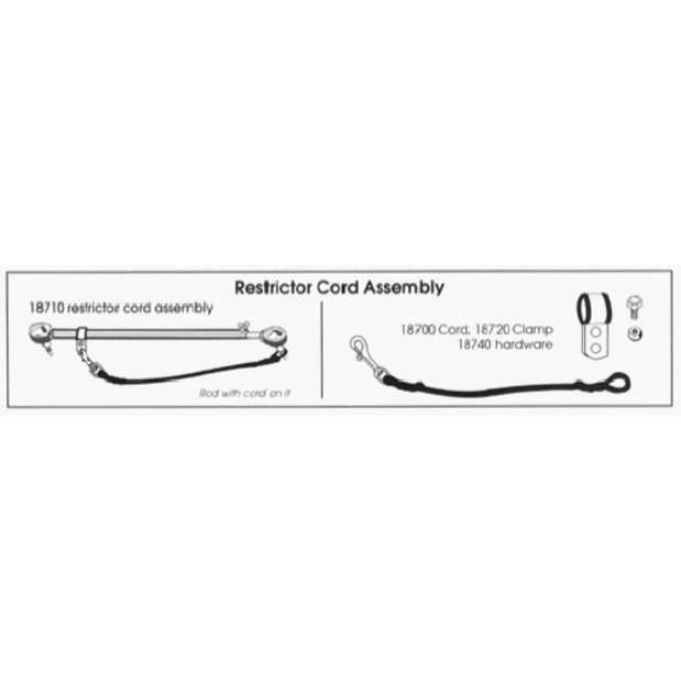 diagram of EZ Steer Auxiliary Motor Steering Rod Restrictor Cord
