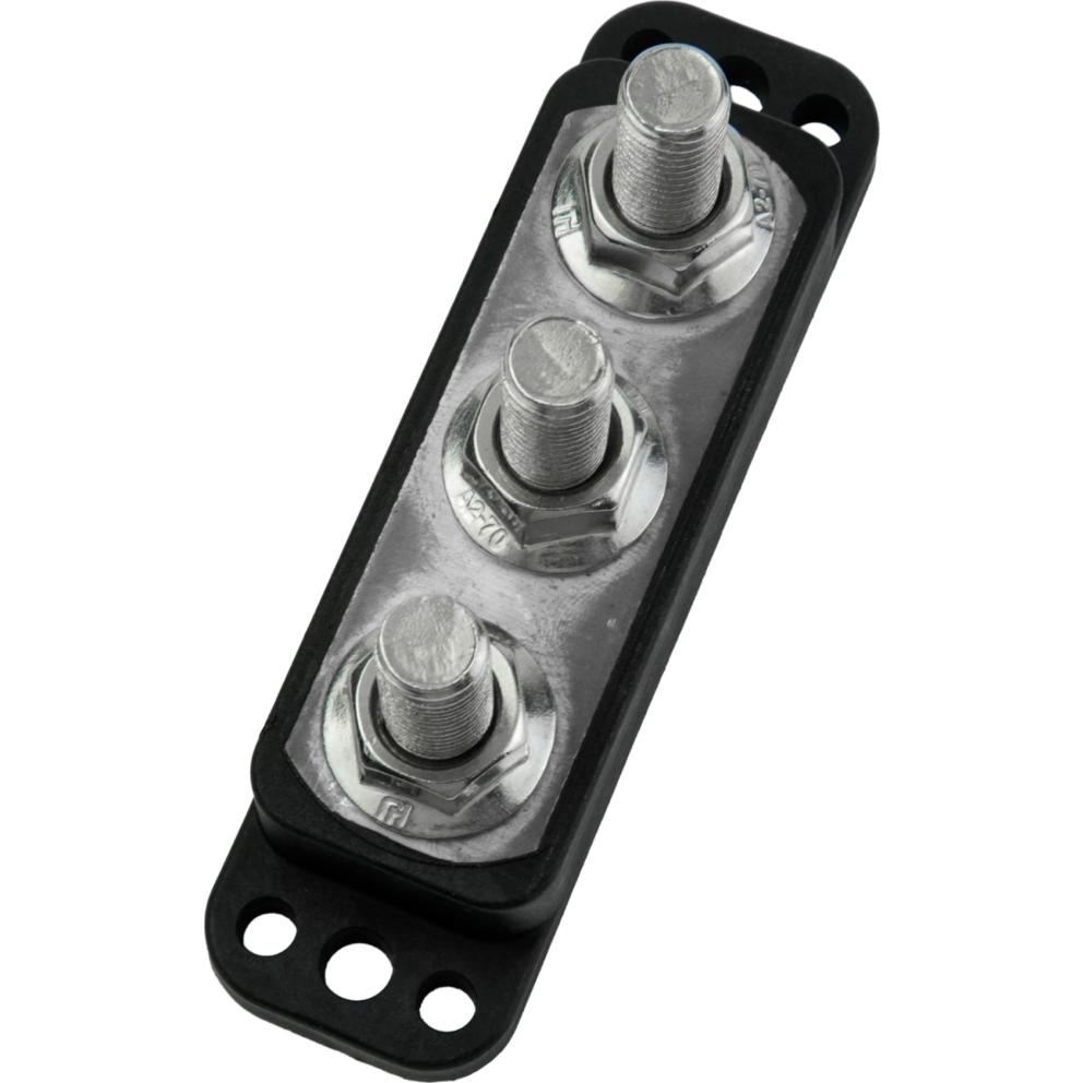 3 studs, w-o cover of Egis Mobile Electric 600 Amp Busbars - 6600 Series PowerBars, Heavy-Duty 3/8" Studs